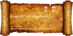 Komlódi Dominik névjegykártya